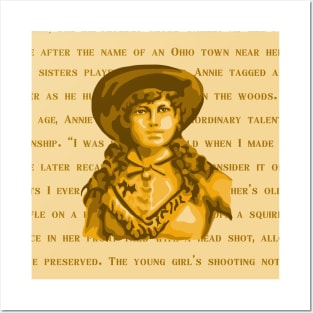 Annie Oakley Portrait and Info Posters and Art